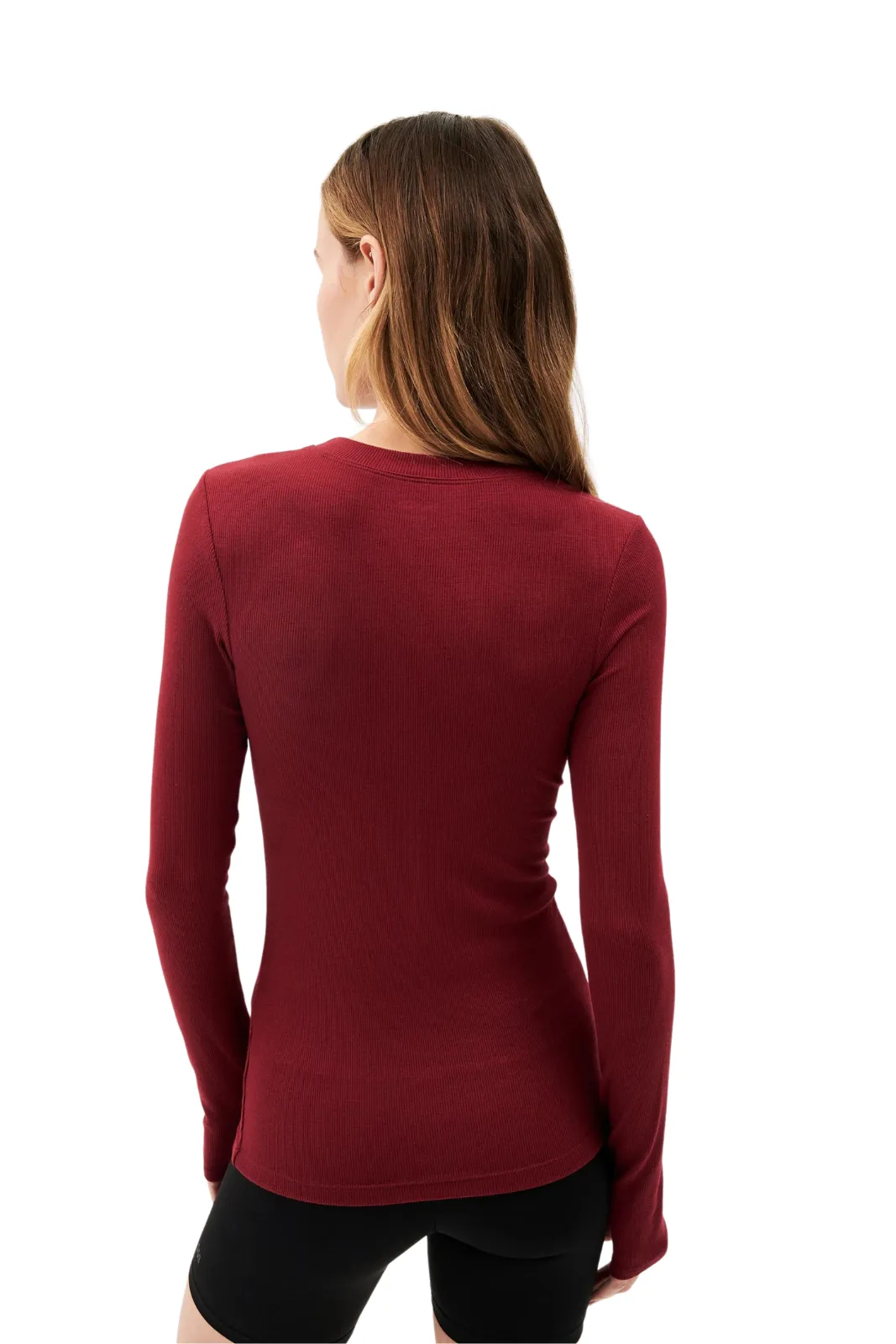 Louise Rib Long Sleeve, Bordeaux