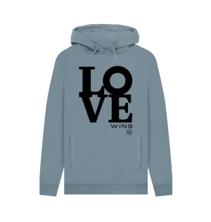 Loved Up Hoodie, Blue, Grey.  100% organic cotton . Free UK post