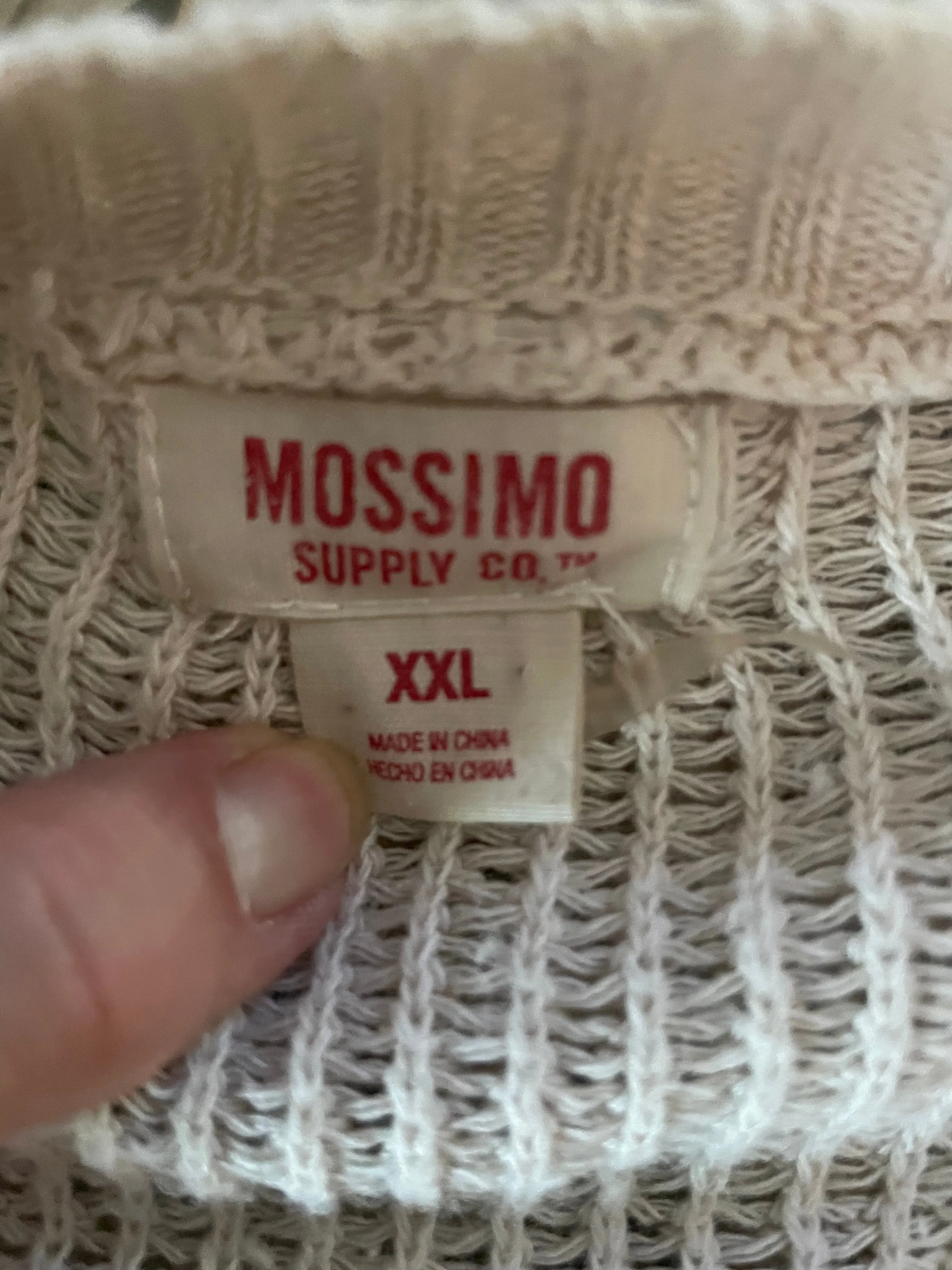 <€€* Womens XXLarge Mossimo Cream Beige Cardigan Sweater