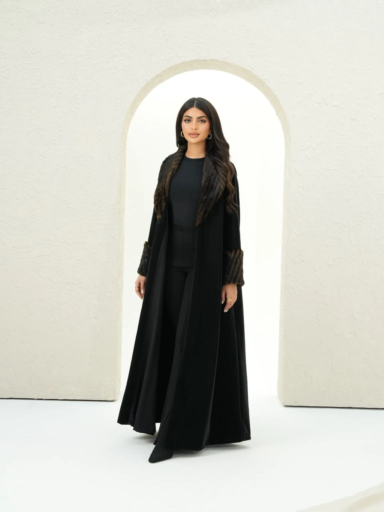 LUXURY FUR-LEATHER ABAYA #517