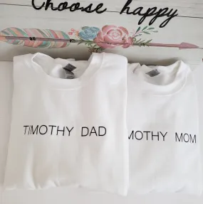 Mama Dad Sweatshirt | Family Hospital Outfit Mom Dad | Baby Reveal Ideas | Pregn