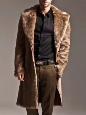 Men's Faux Fur Maxi Coat