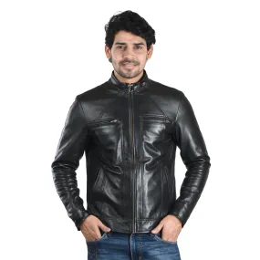 MENS LEATHER JACKET 41012 (BLACK)