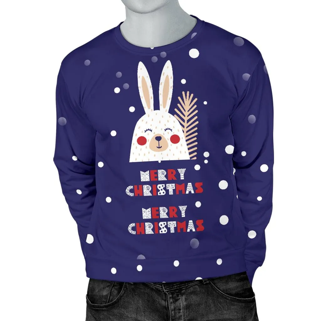 Merry Christmas Bunny Men's Sweater