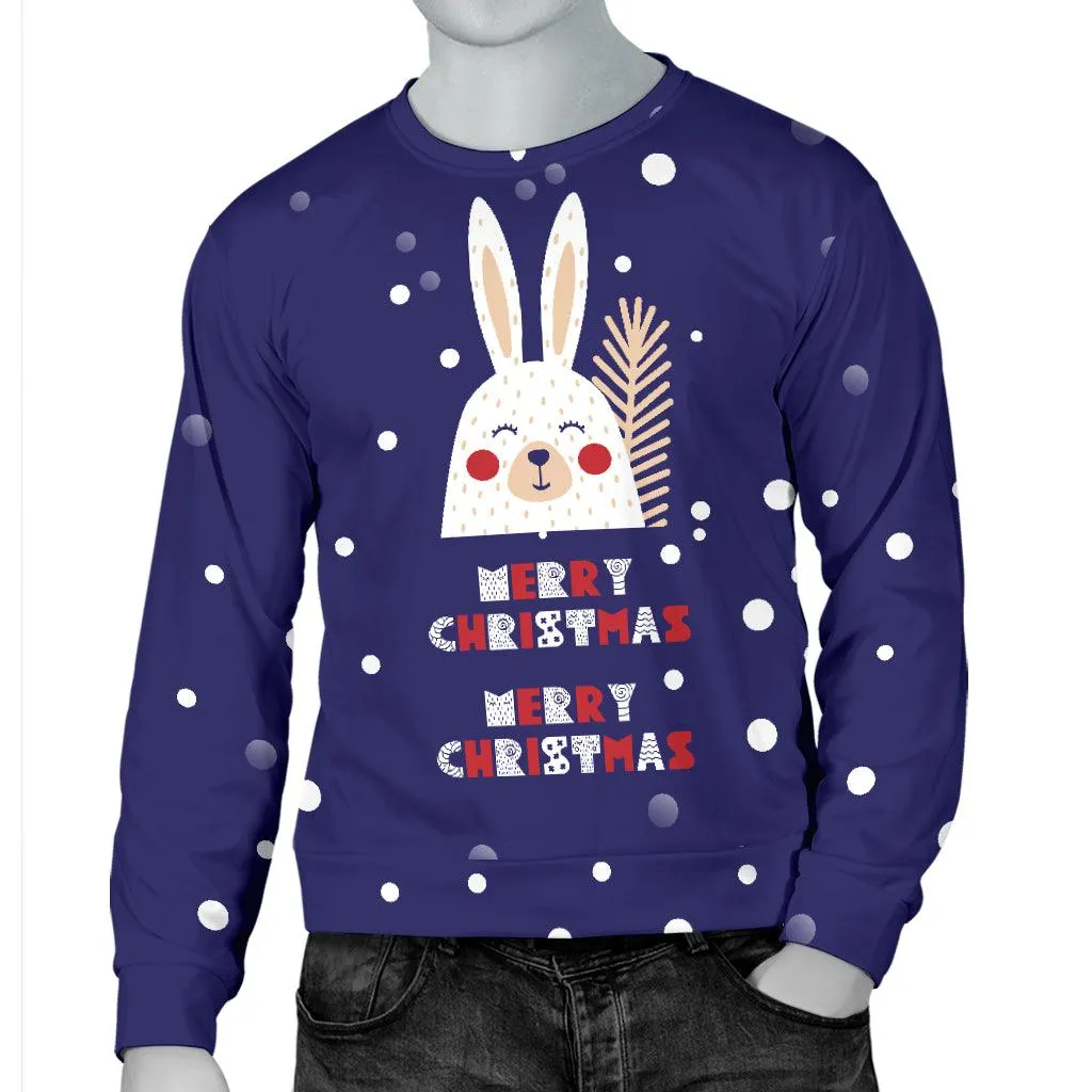 Merry Christmas Bunny Men's Sweater