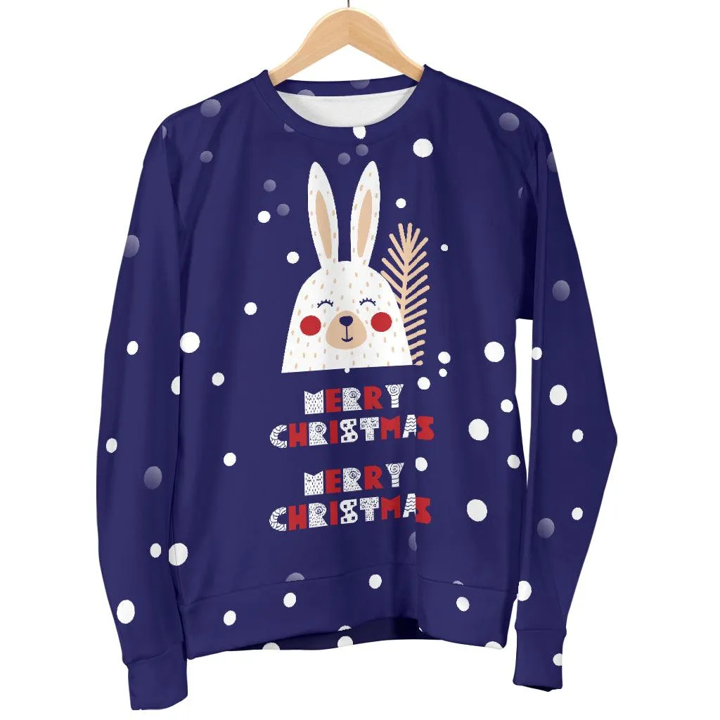 Merry Christmas Bunny Men's Sweater