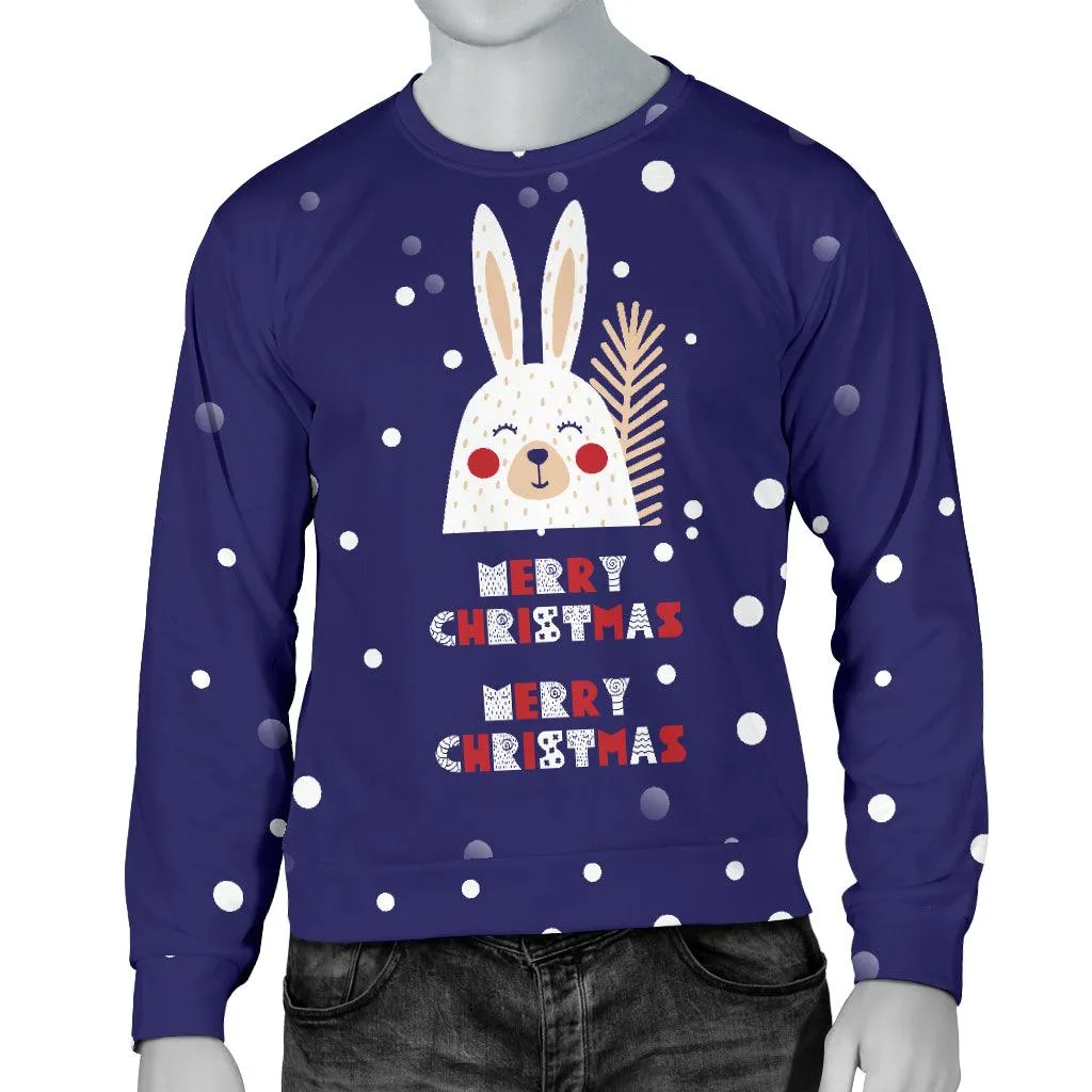 Merry Christmas Bunny Men's Sweater