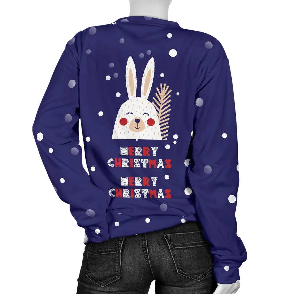 Merry Christmas Bunny Women's Sweater