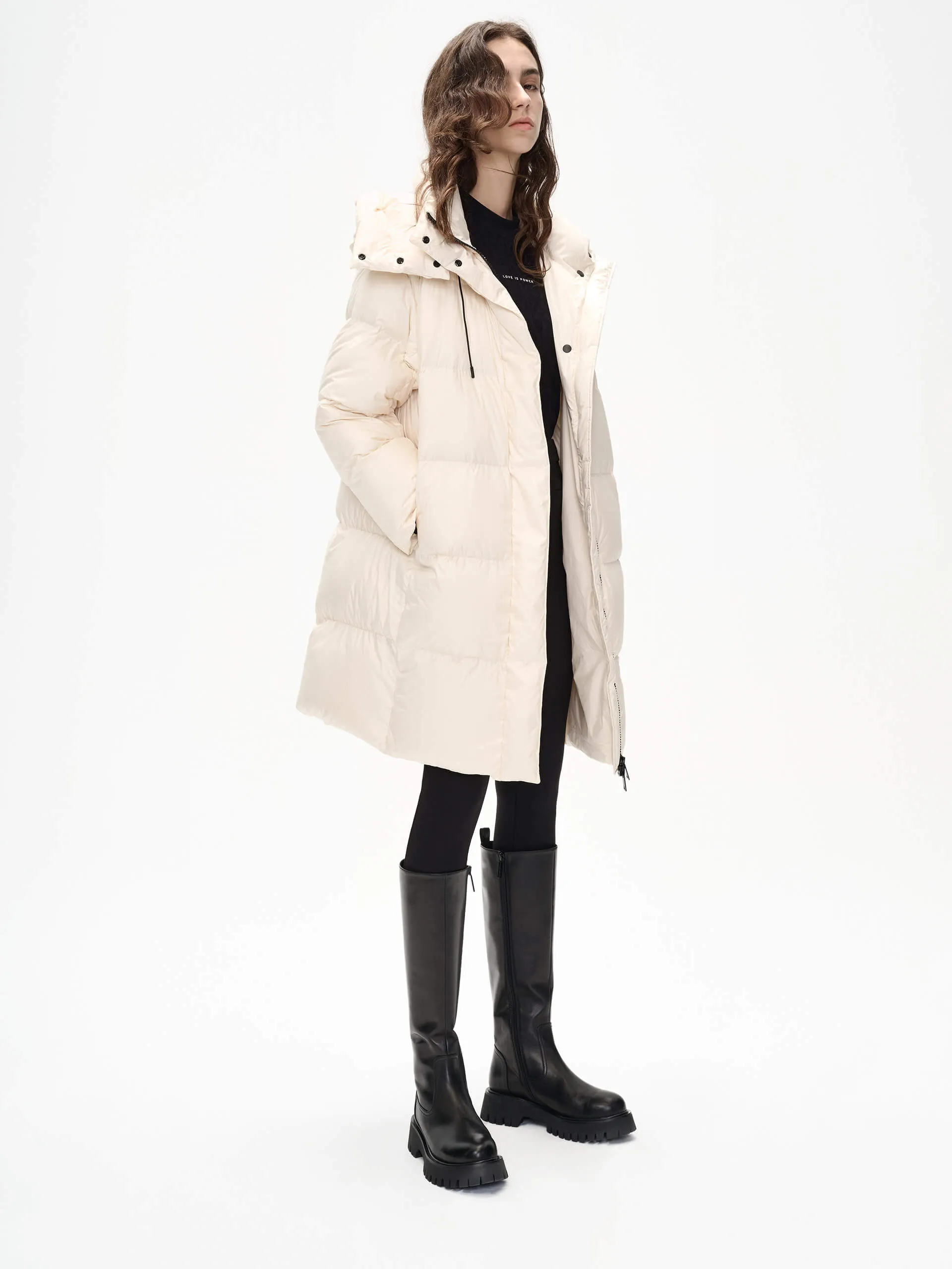 Midi Length Down Puffer Coat