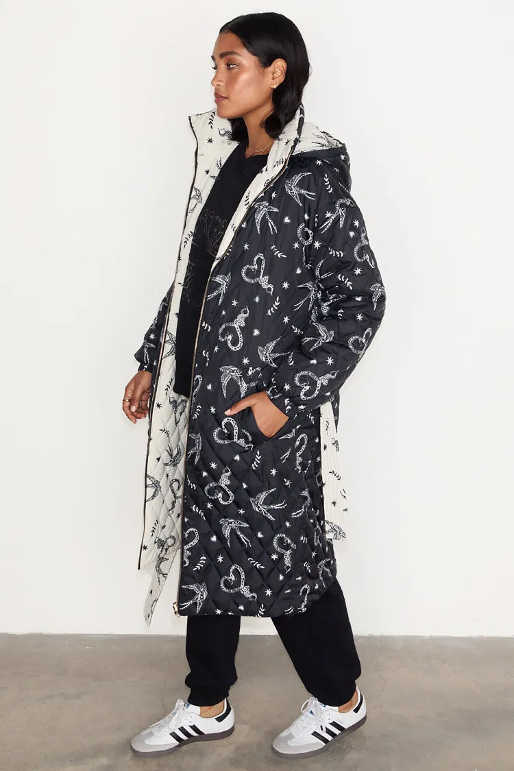 Mono Swallow Romance Reversible Coat