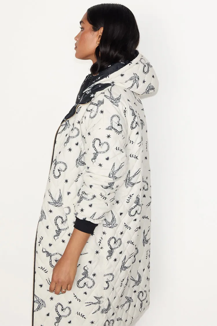 Mono Swallow Romance Reversible Coat