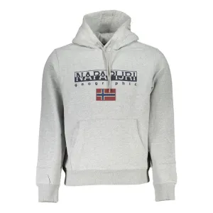 Napapijri Gray Cotton Men Hooded Sweater