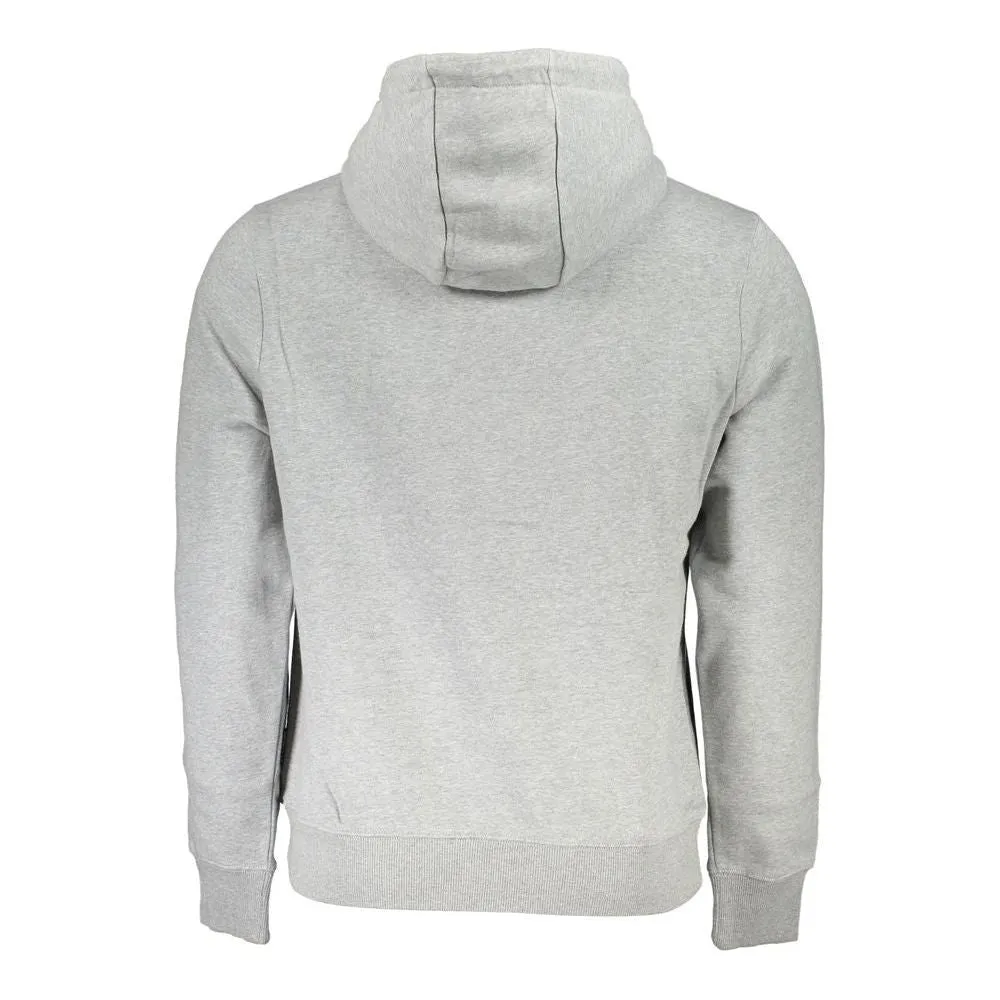 Napapijri Gray Cotton Men Hooded Sweater