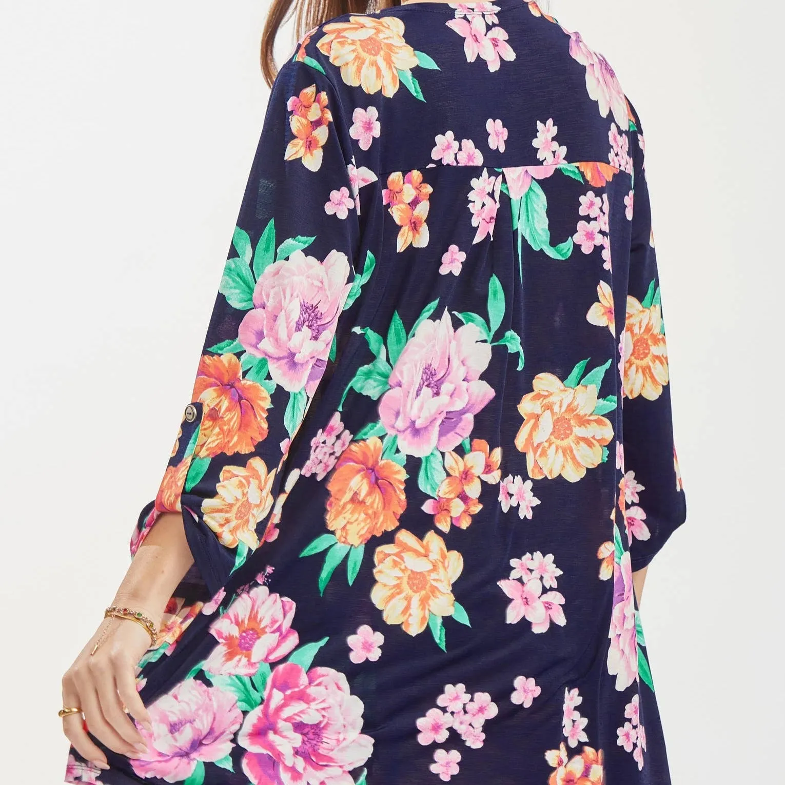 Navy Floral Kimono