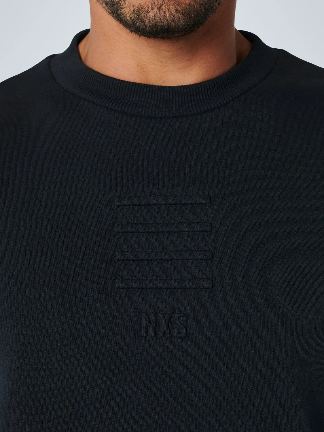 No Excess Logo Crew Sweat: Black