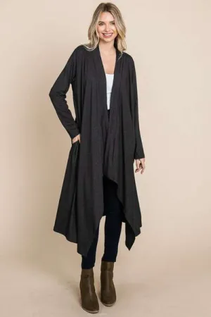 Open Front Longline Cover-Up with Pockets