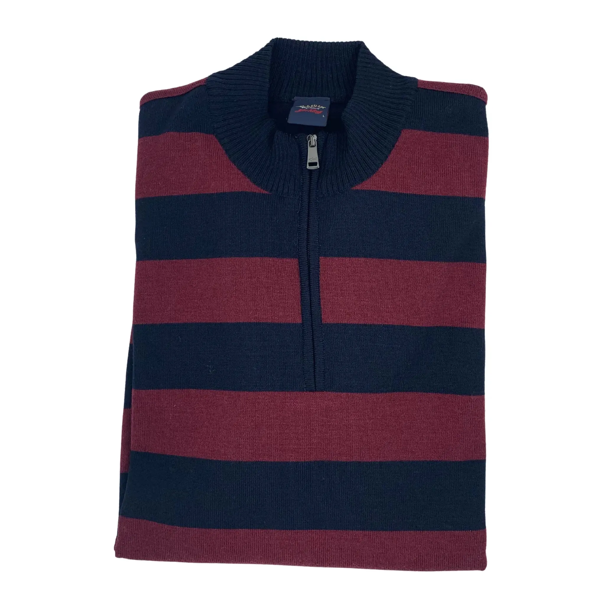 Paul & Shark Stripe Zip Polo Sweater