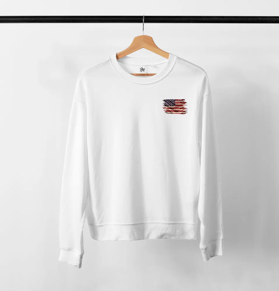 Paul Malone American Flag Crewneck Sweater