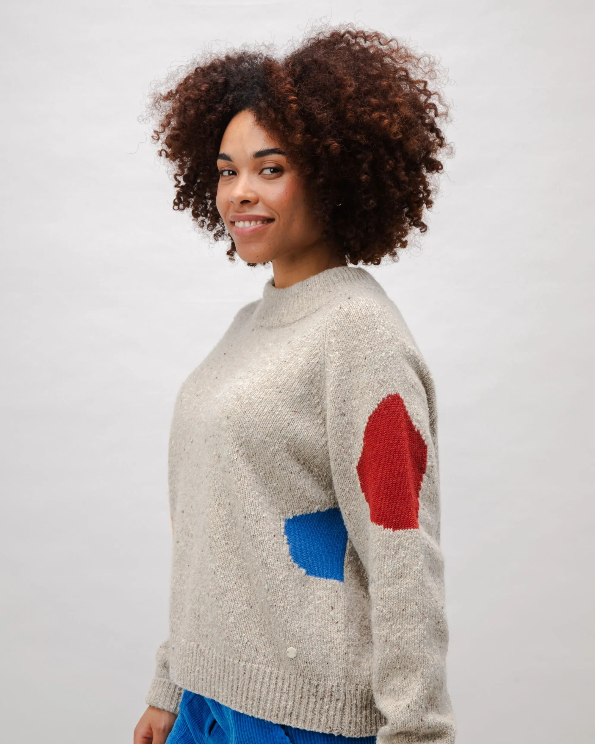 Perkins Raglan Wool Sweater Multicolor