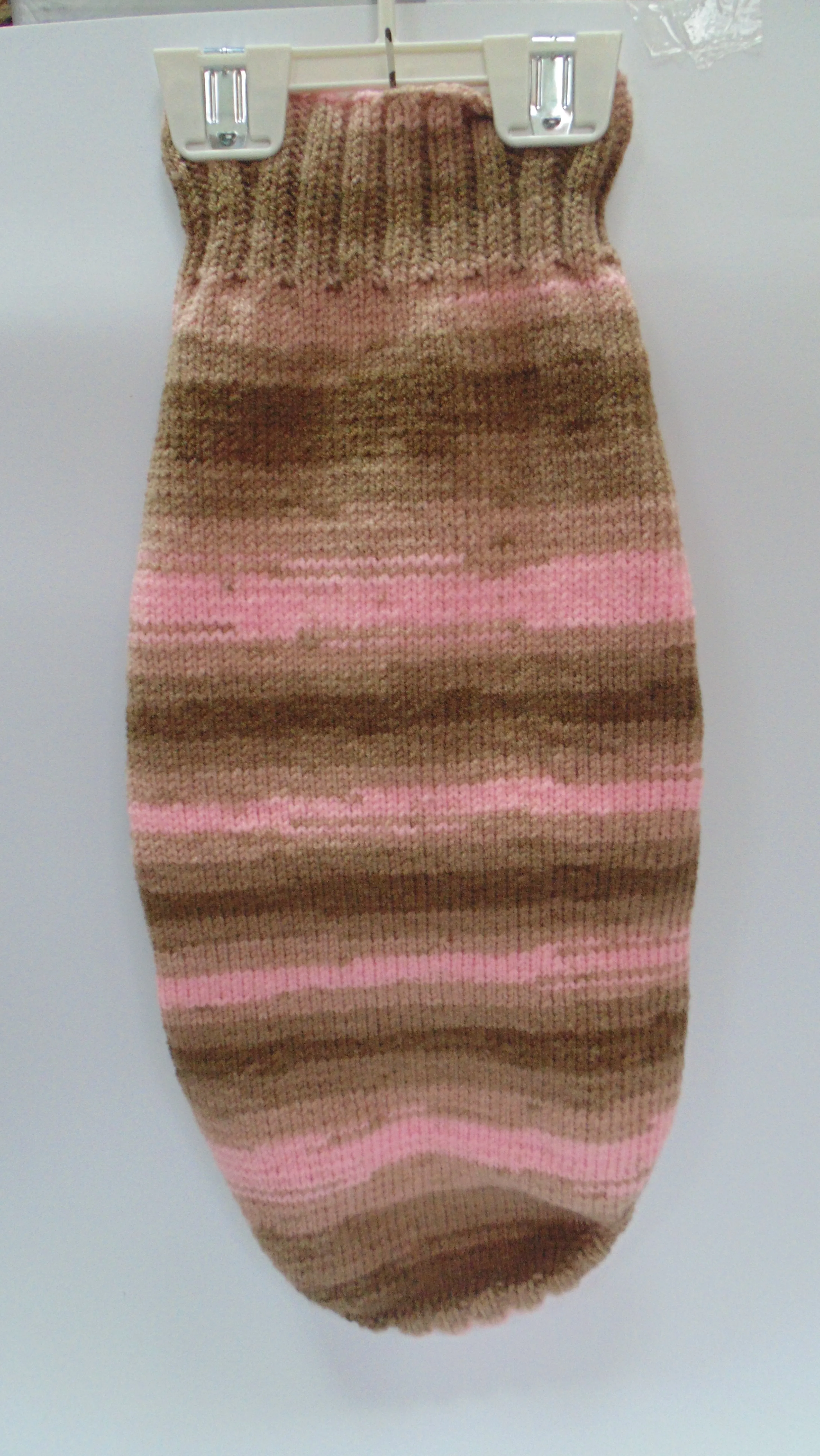 Pink striped knitted sweater for dachshund dogs, clothes for dachshund