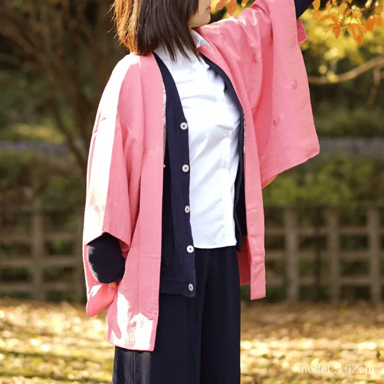 Pink with flower design haori