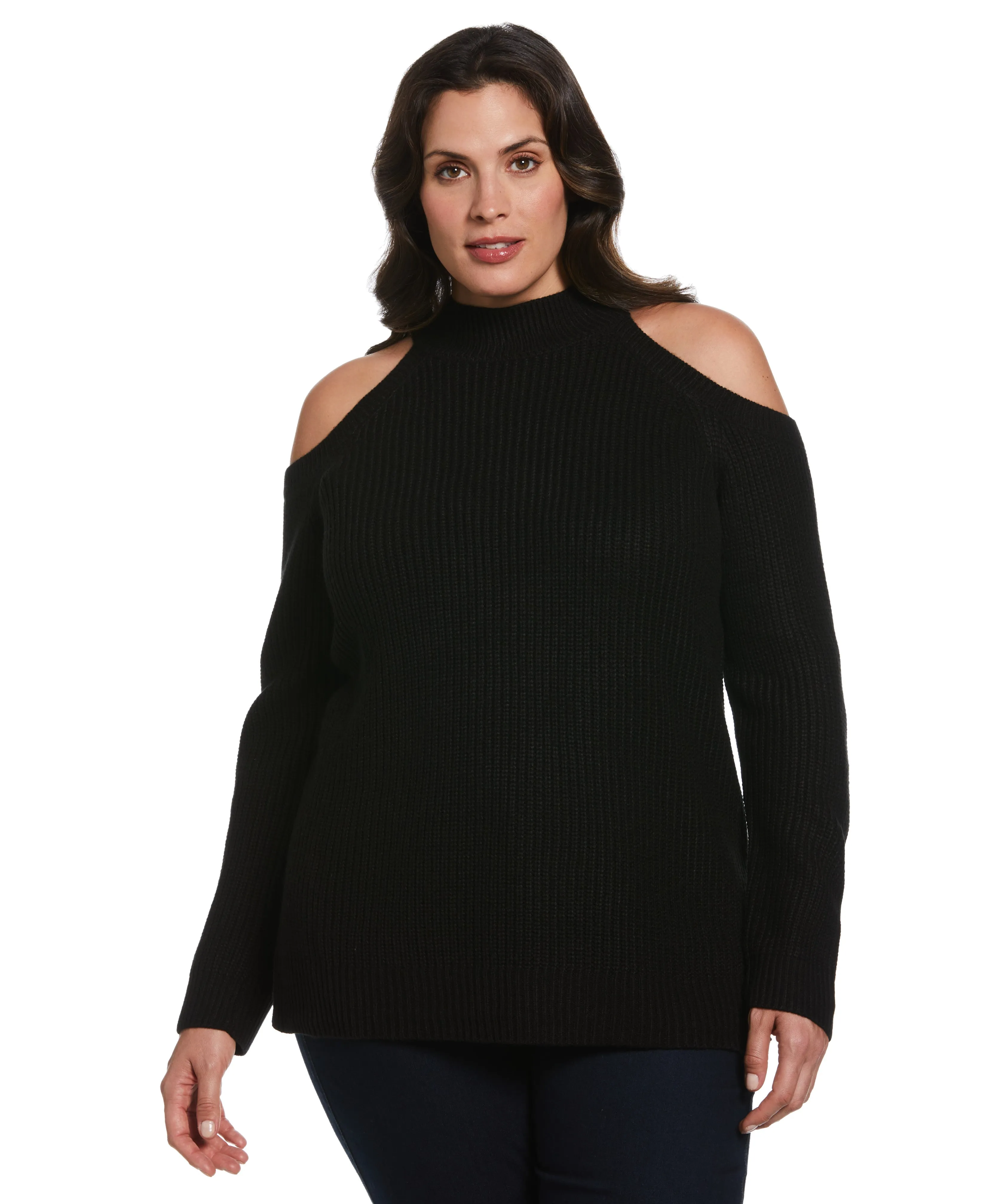 Plus Size Cold Shoulder Sweater Tunic