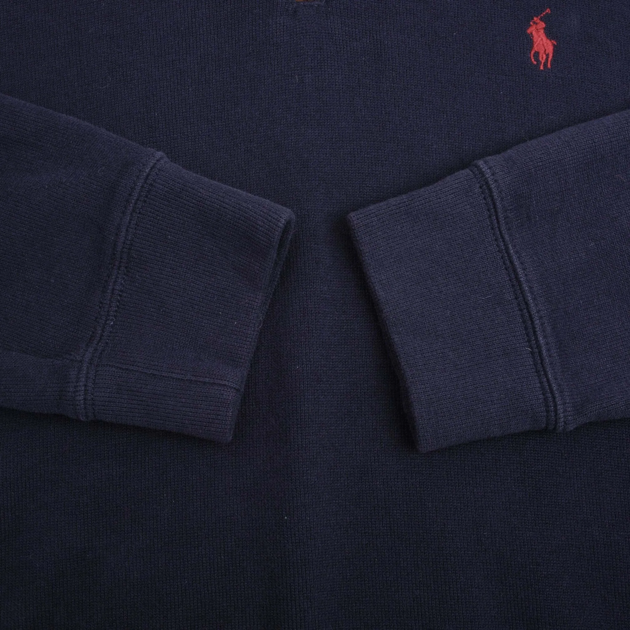 POLO RALPH LAUREN NAVY BLUE QUARTER 1/4 ZIP SWEATER SIZE LARGE