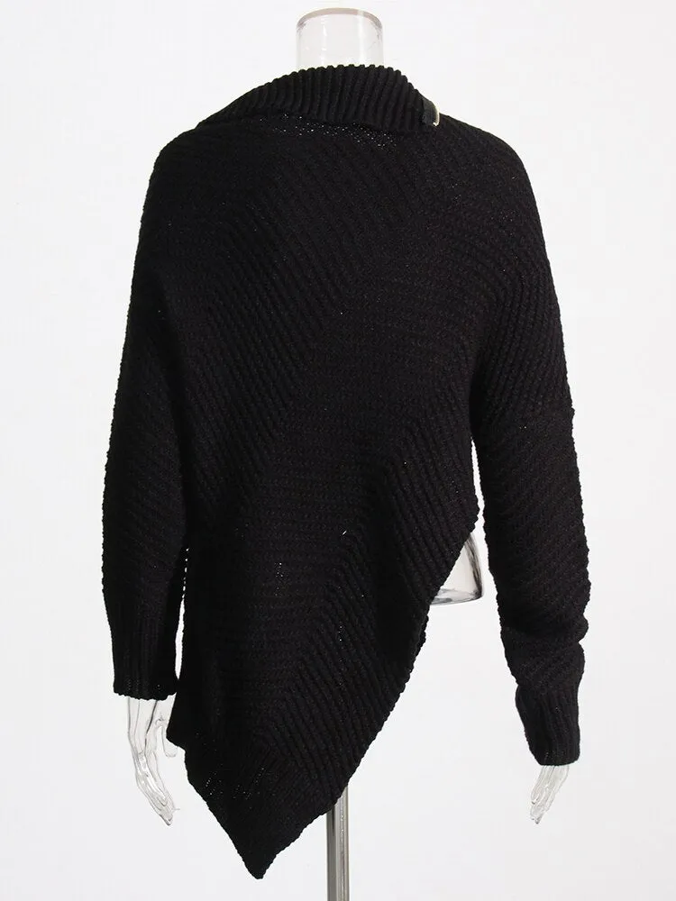 Pre Order:  Asymmetric Knitted Loose Sweater