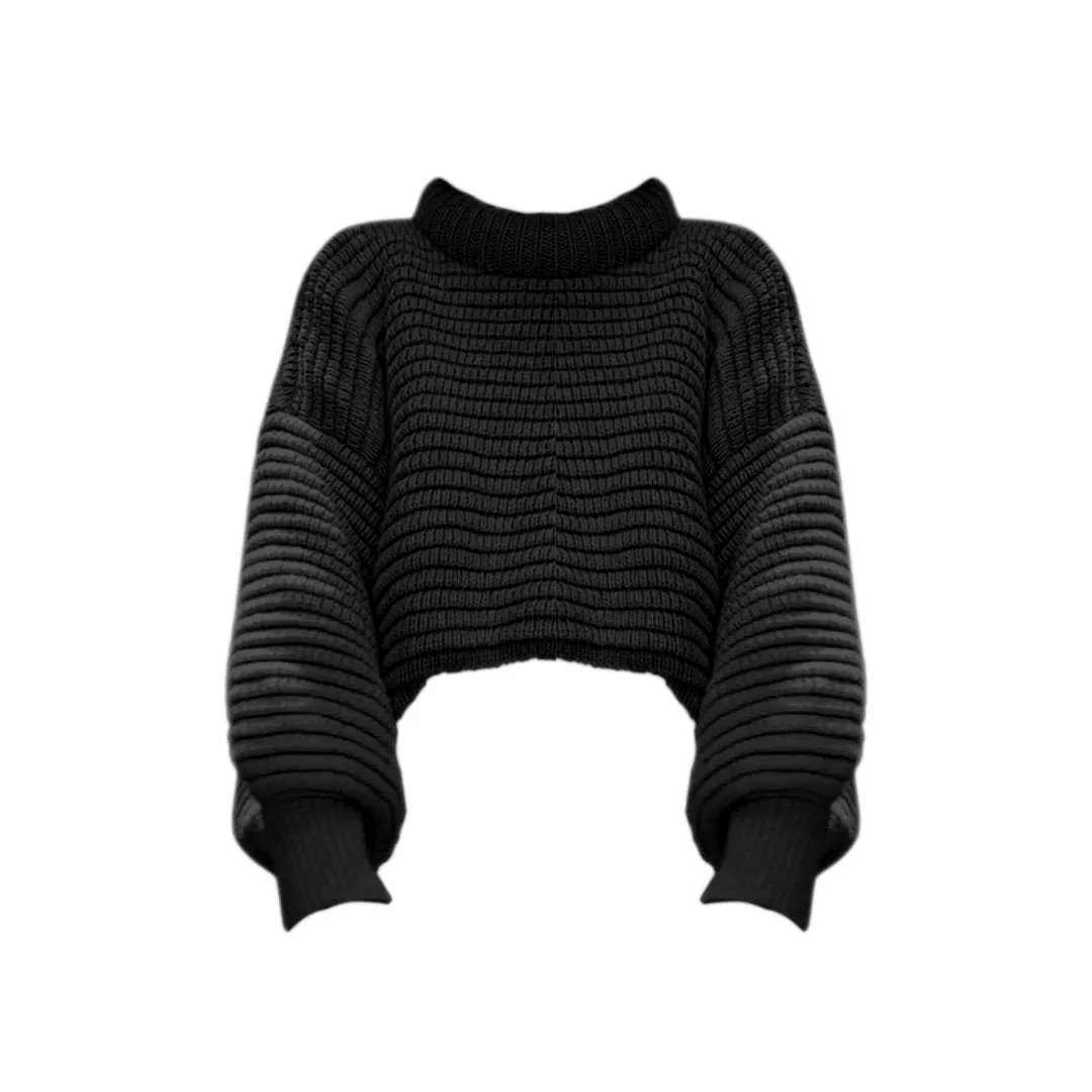 Pre Order: Balloon Sleeves Alpaca Knitted Sweater