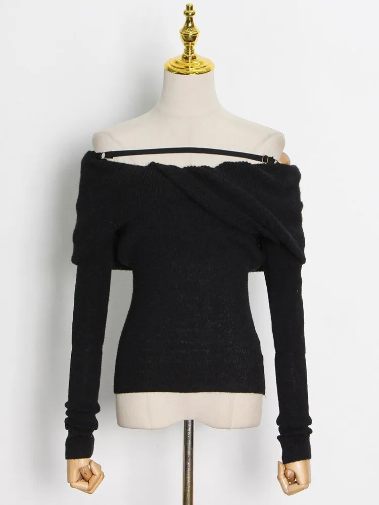 Pre Order:  Off-Shoulder Knit Sweater