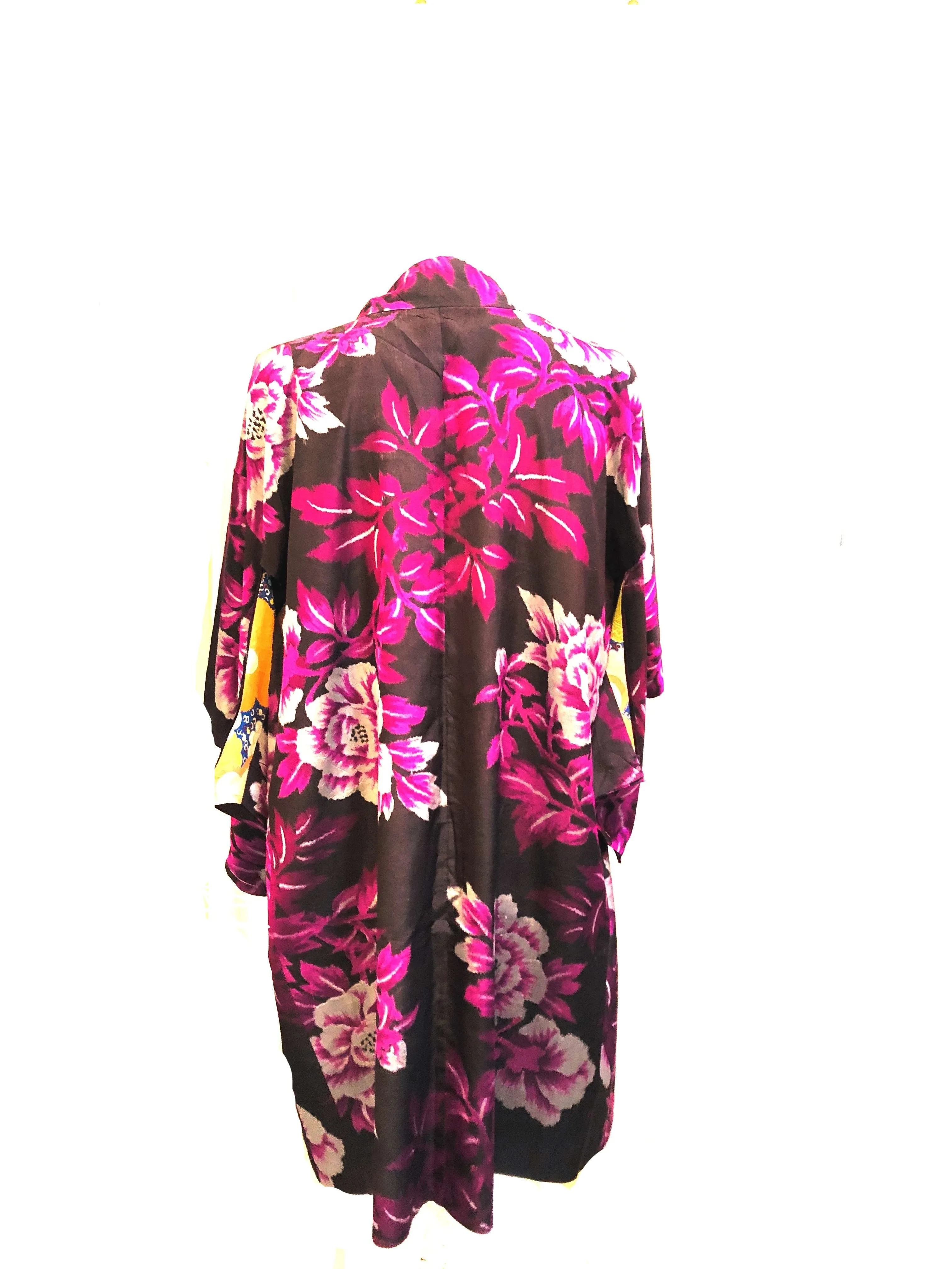 Purple Japanese Haori Floral Short Kimono