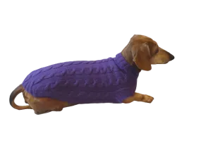 Purple knitted sweater for dogs, clothes for dachshunds, sweater for dogs, clothes for dogs, sweater for small dogs, dachshund sweater