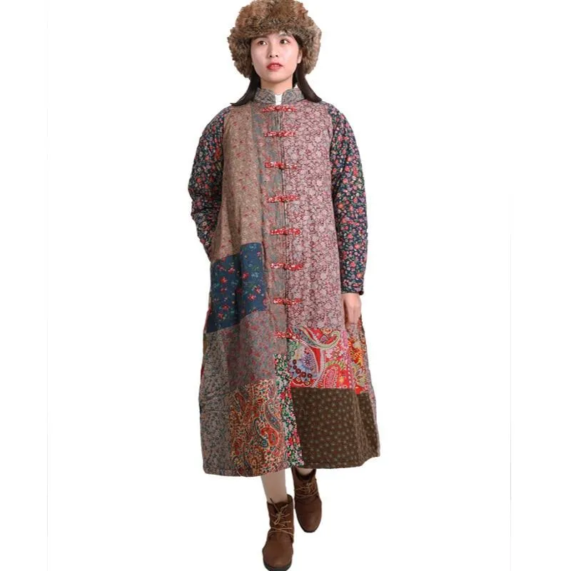 Random Patchwork Quilted Hippie Coat