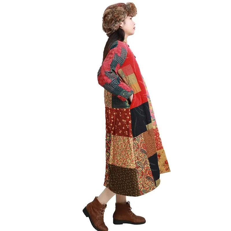 Random Patchwork Quilted Hippie Coat