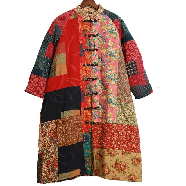 Random Patchwork Quilted Hippie Coat