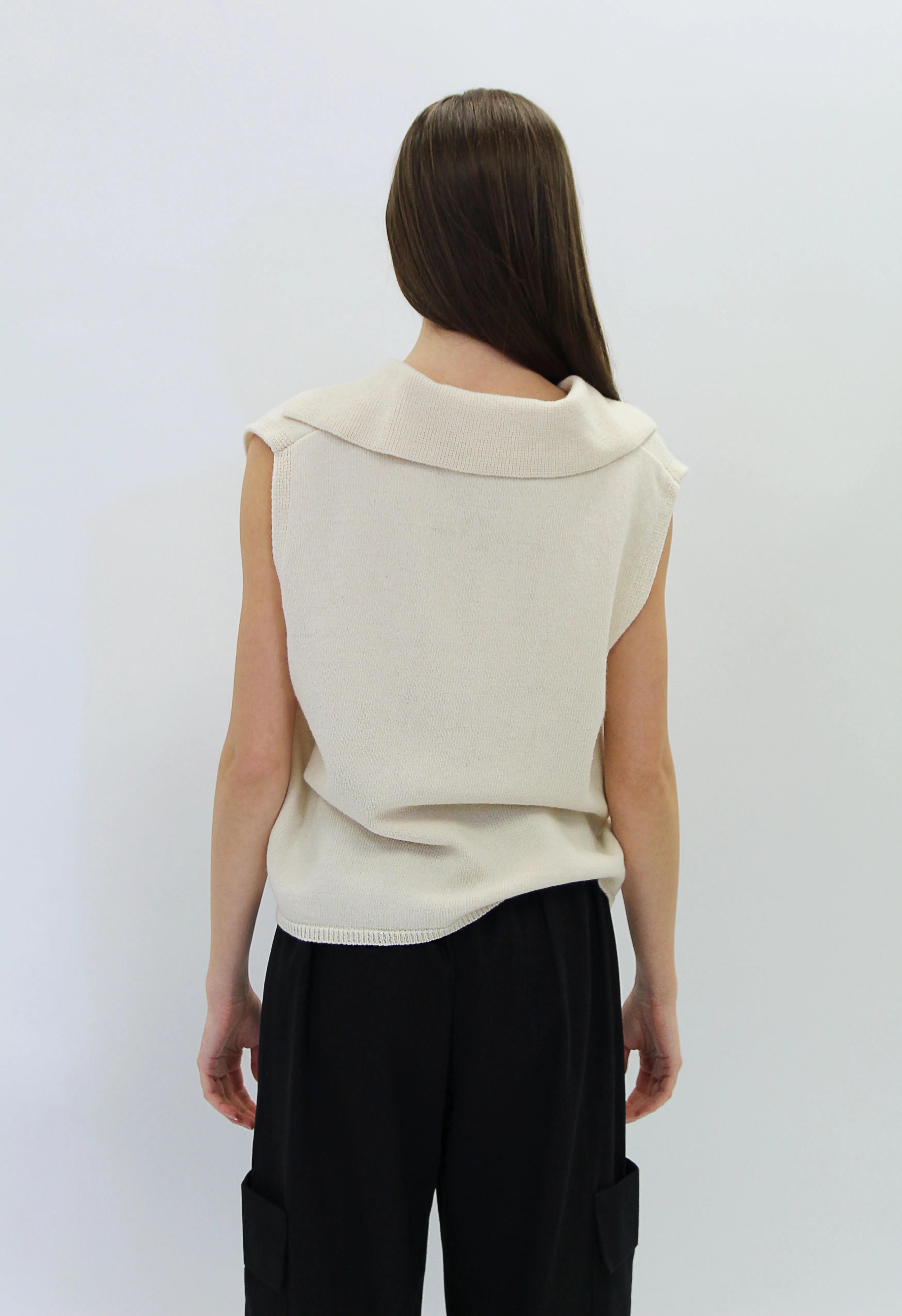 Reagan Sweater Vest in Cream