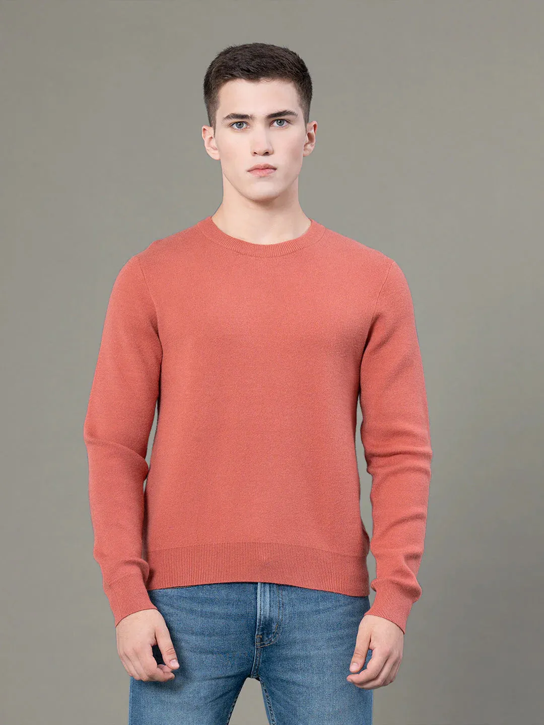 RedTape Mock Pattern Sweater for Men | Ultimate Comfort