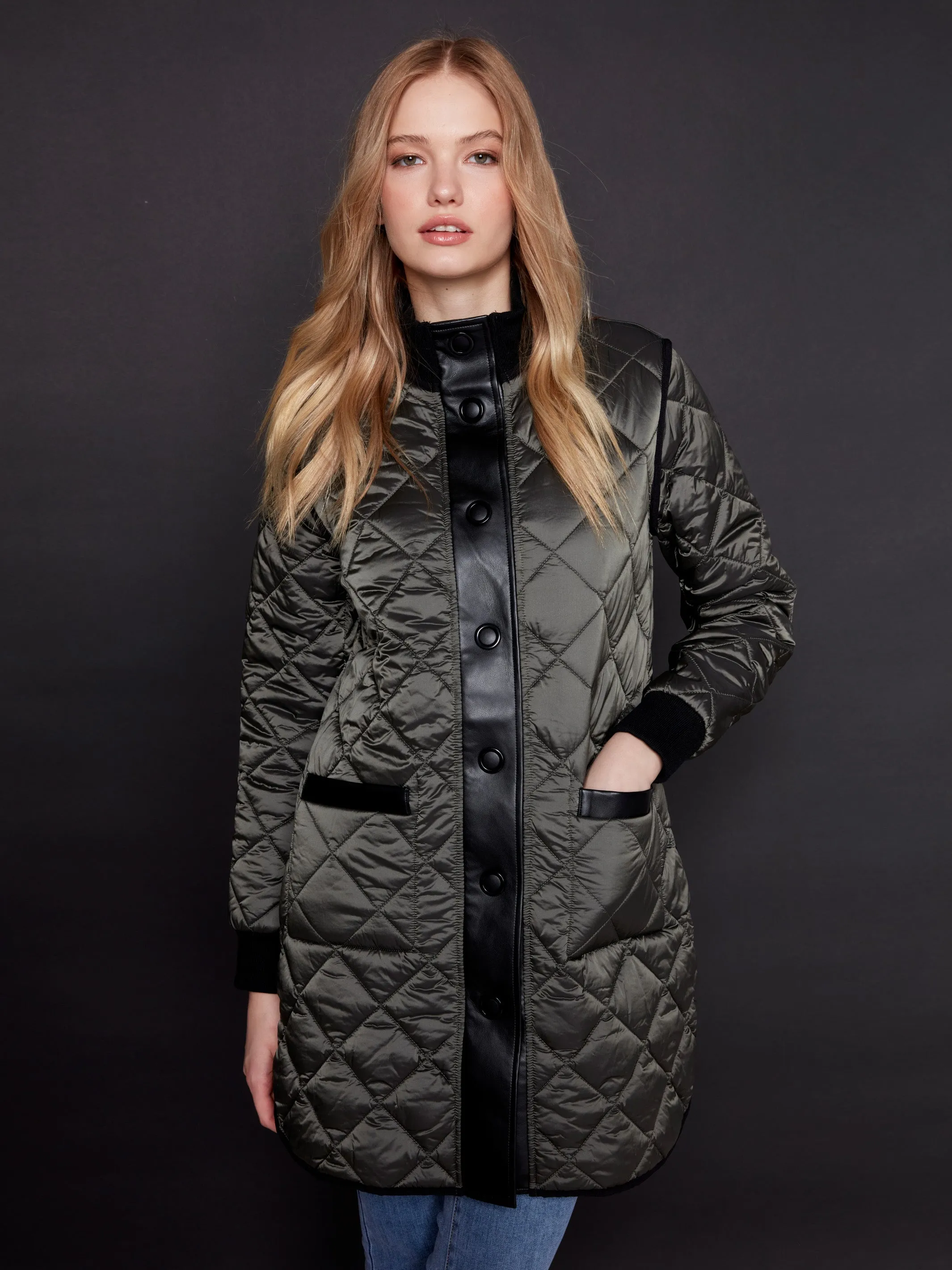 Reversible Quilted Puffer Jacket - Black