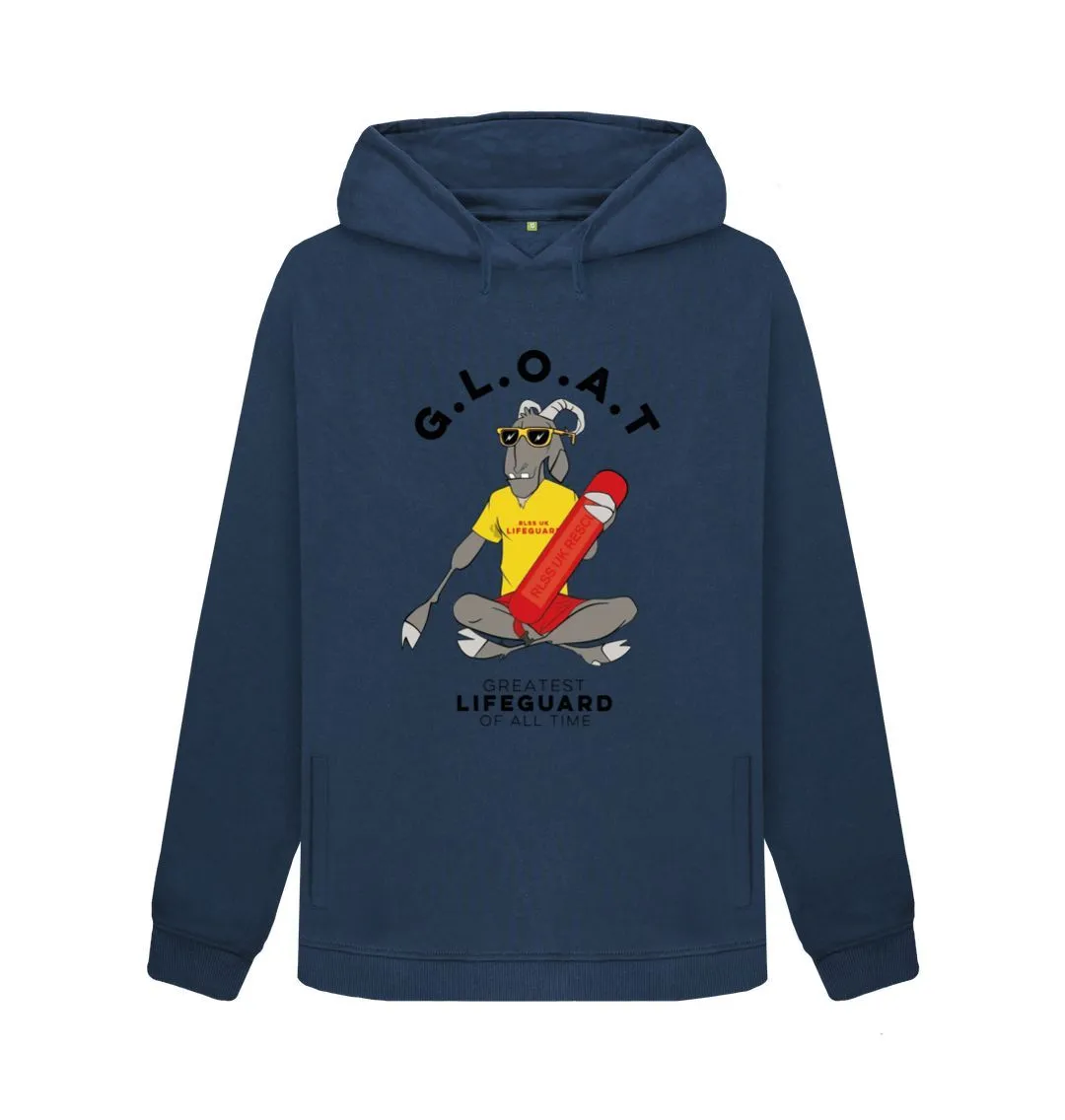 RLSS UK | G.L.O.A.T Women's Hoodie | 100% Organic Cotton Hooded Sweatshirt for Ladies