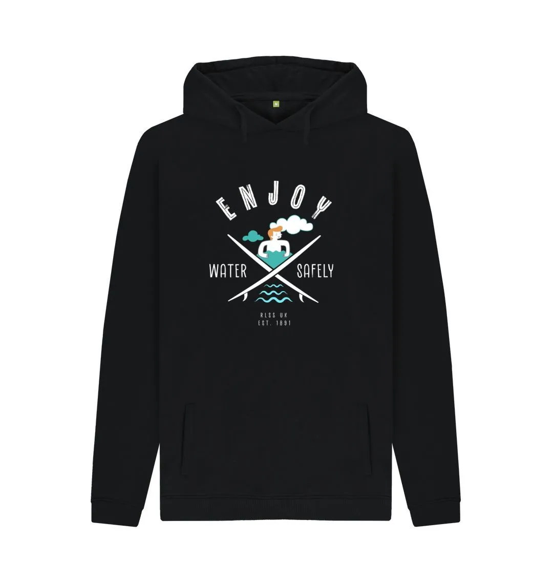 RLSS UK | Surf Design Men's Hoodie | 100% Organic Cotton Hooded Sweatshirt