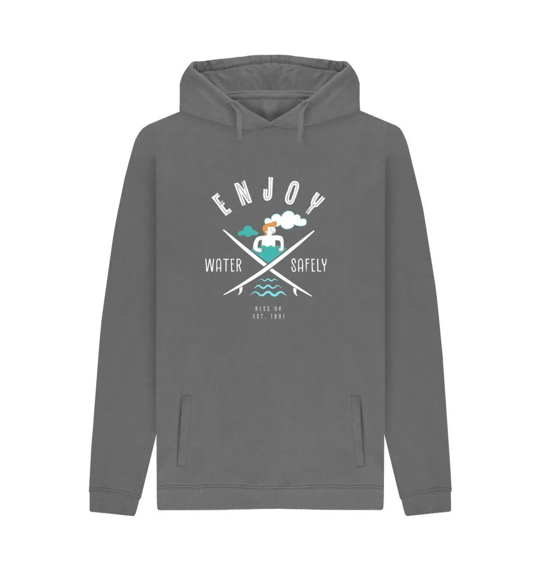 RLSS UK | Surf Design Men's Hoodie | 100% Organic Cotton Hooded Sweatshirt