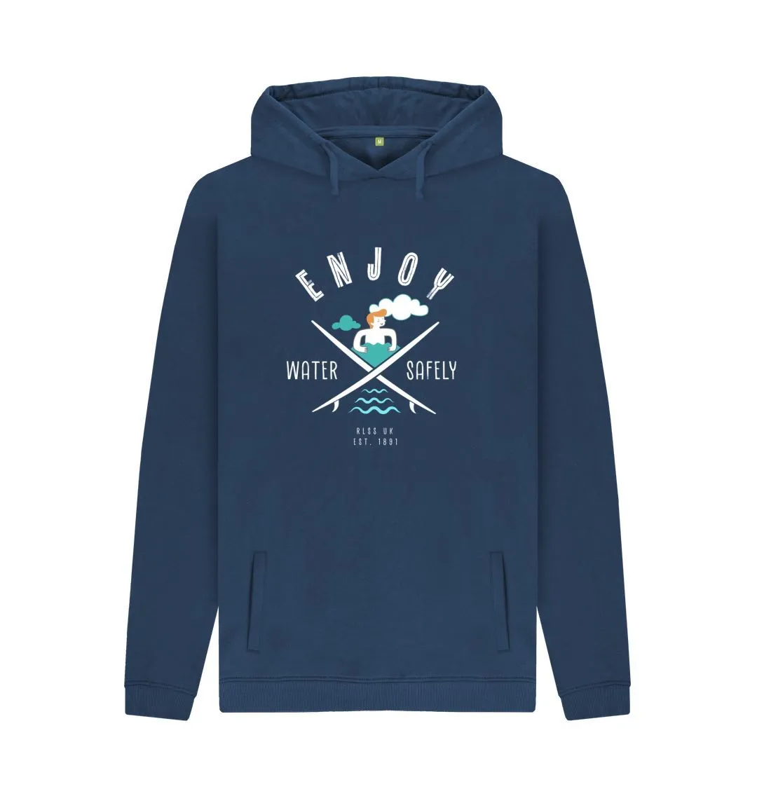 RLSS UK | Surf Design Men's Hoodie | 100% Organic Cotton Hooded Sweatshirt