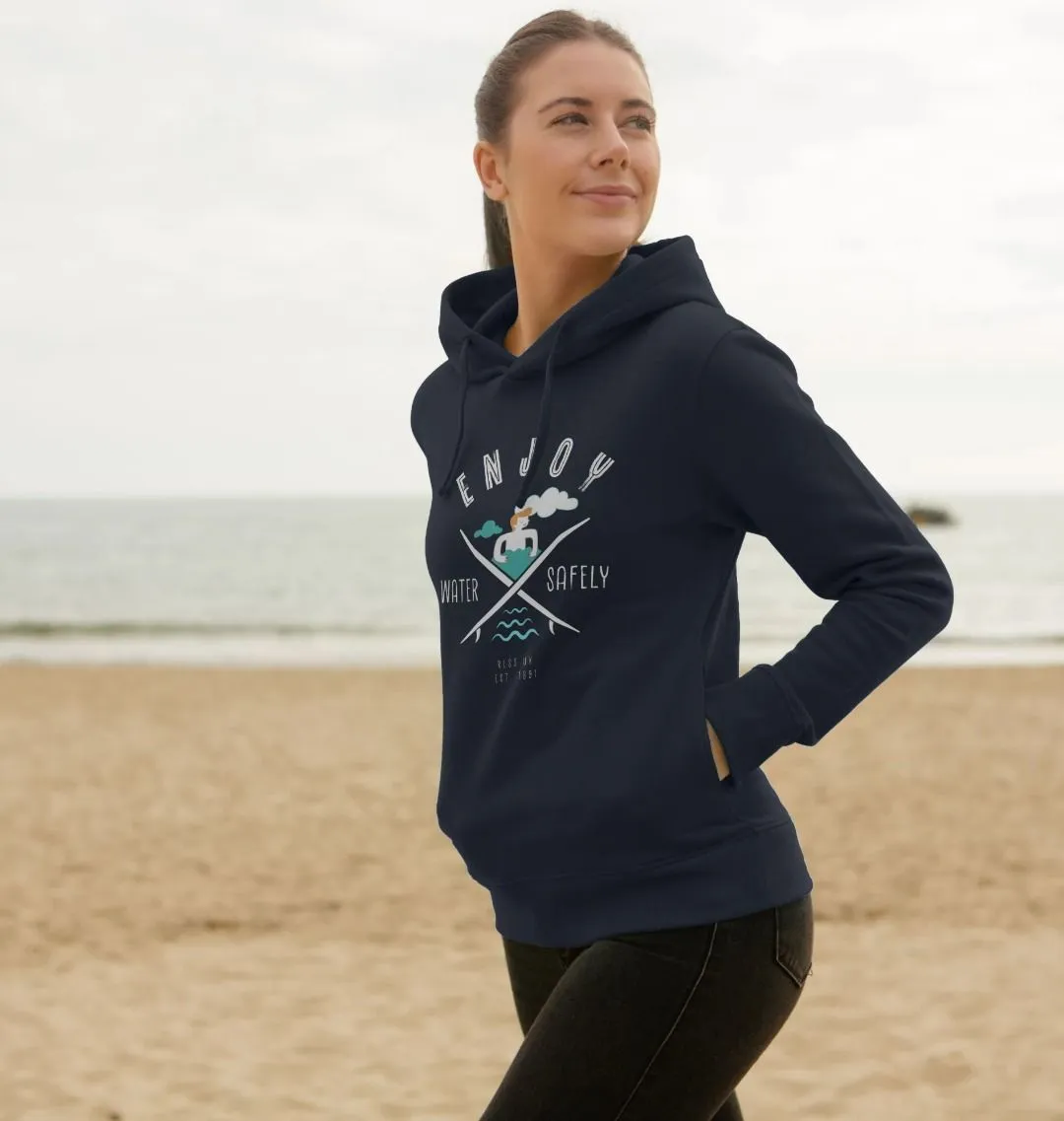 RLSS UK | Surf Design Women's Hoodie | 100% Organic Cotton Hooded Sweatshirt for Ladies