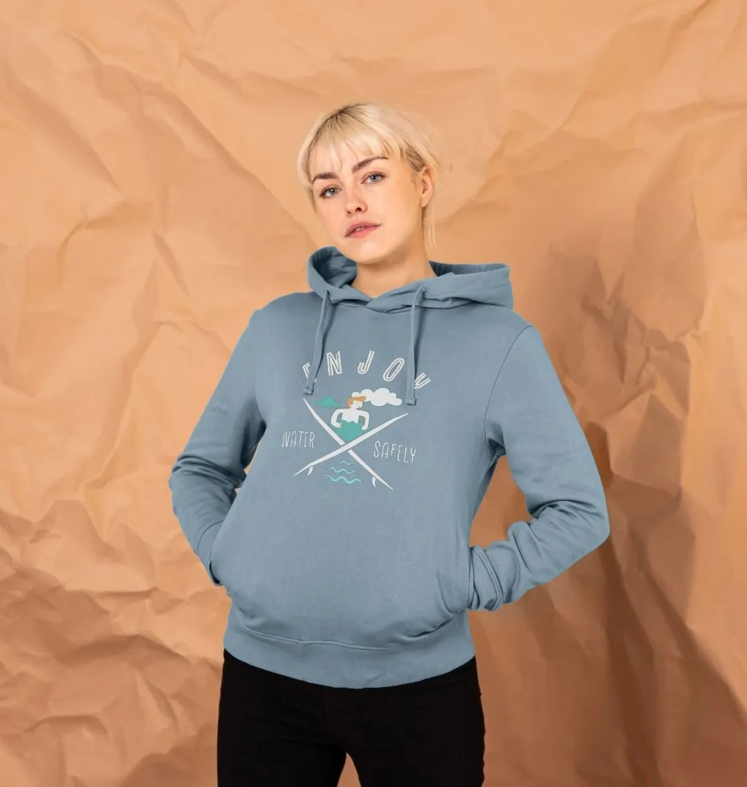 RLSS UK | Surf Design Women's Hoodie | 100% Organic Cotton Hooded Sweatshirt for Ladies