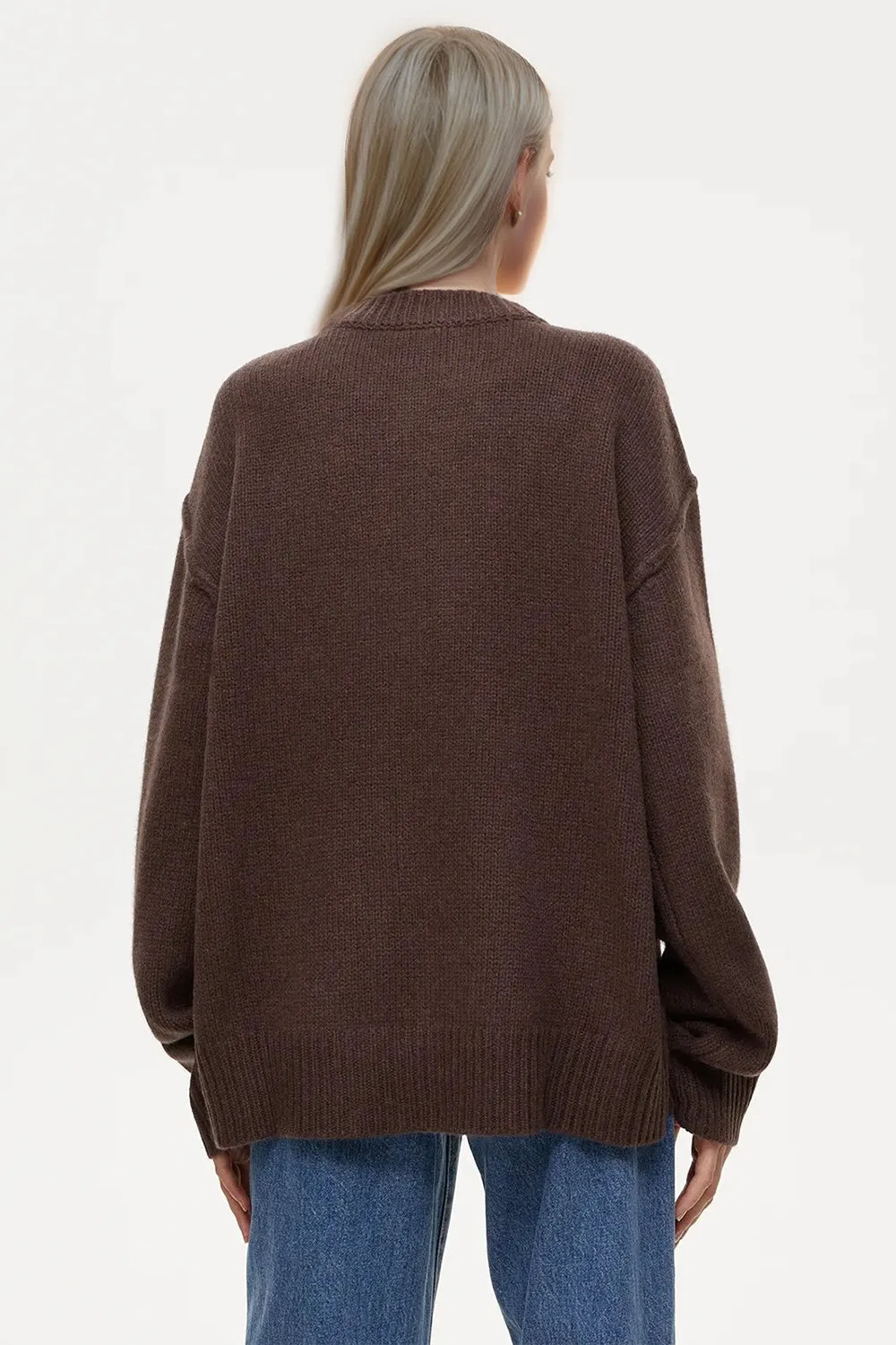 Round Neck Dropped Shoulder Sweater