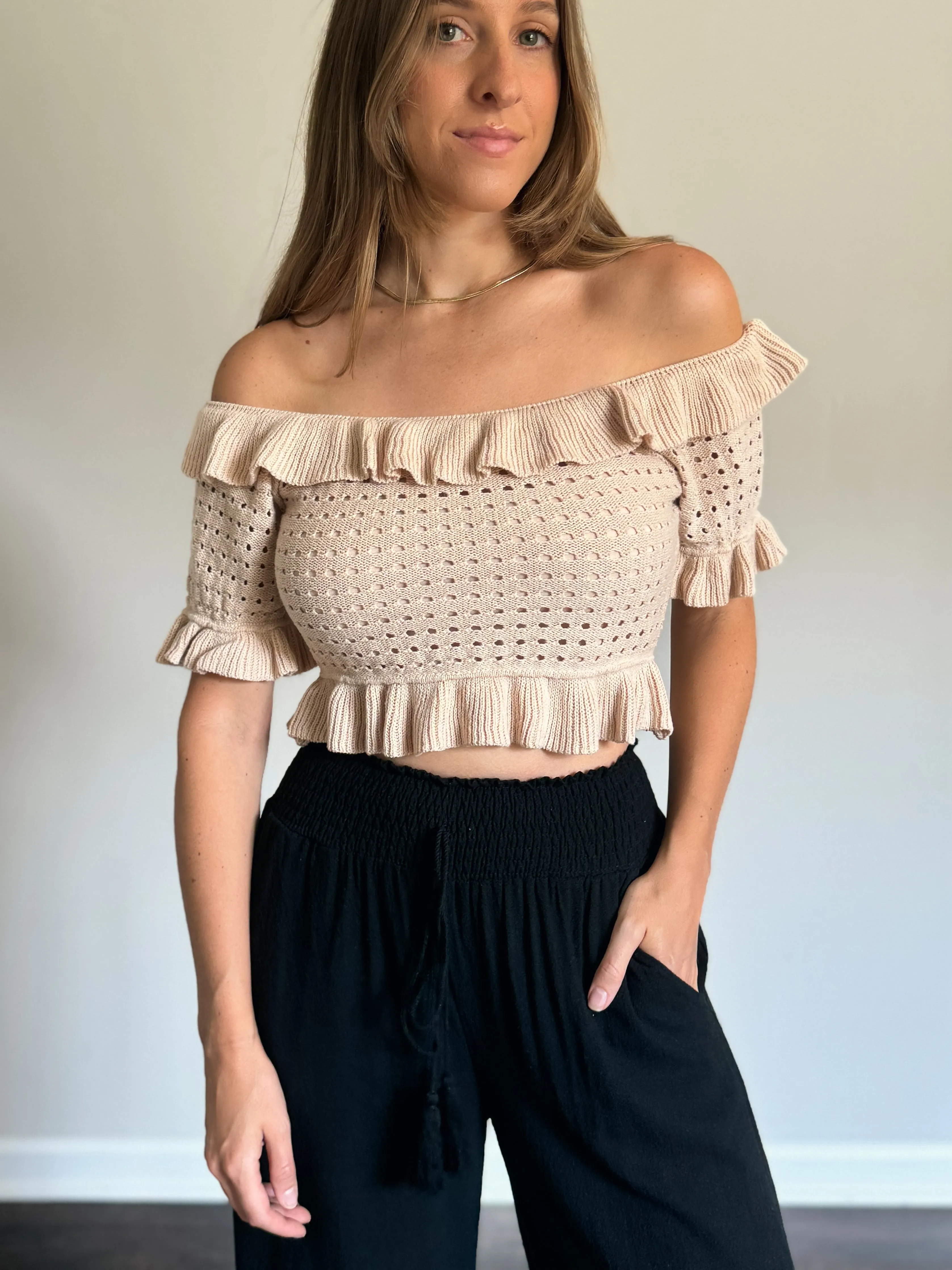 Ruffled Off The Shoulder Top