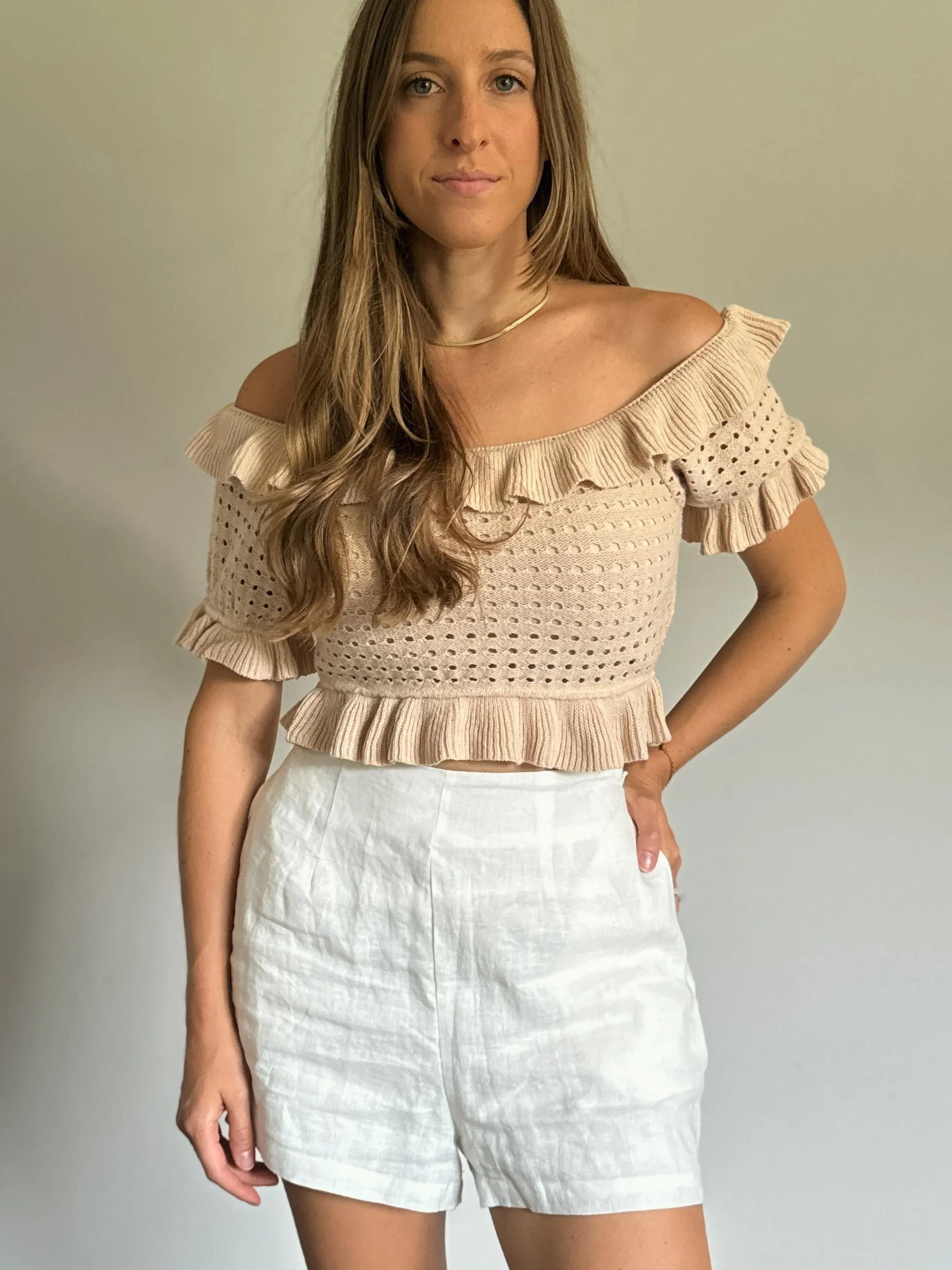 Ruffled Off The Shoulder Top