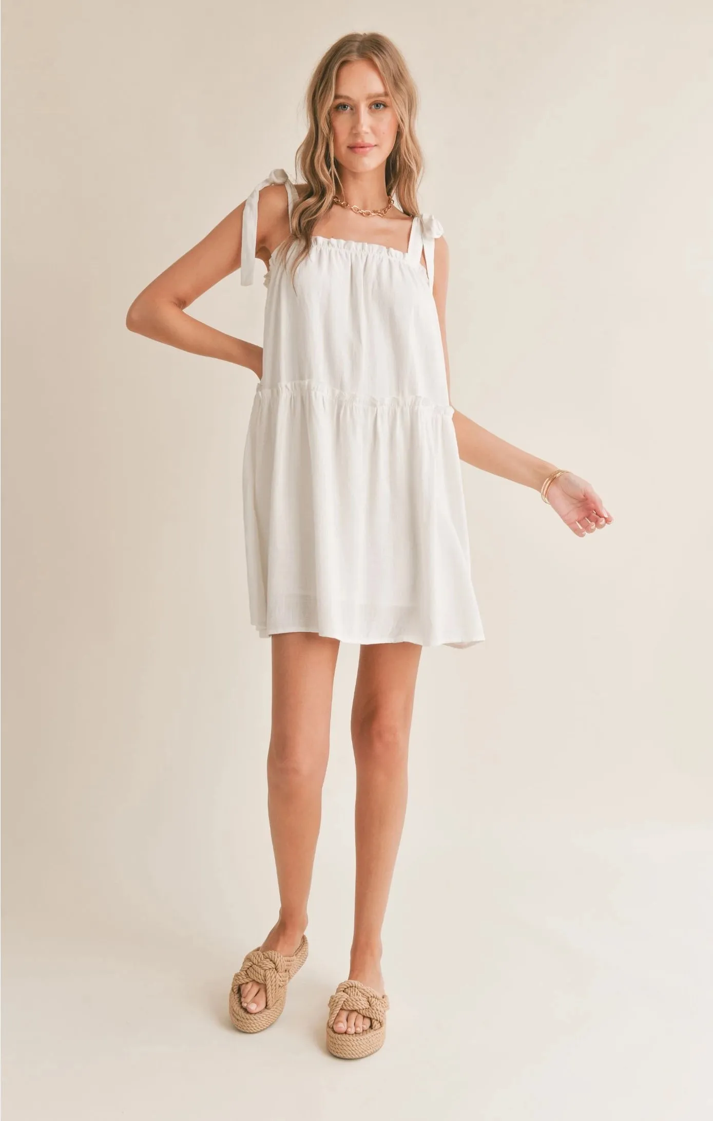 Sadie & Sage Sugarloaf Tiered Dress w/ Tie Straps