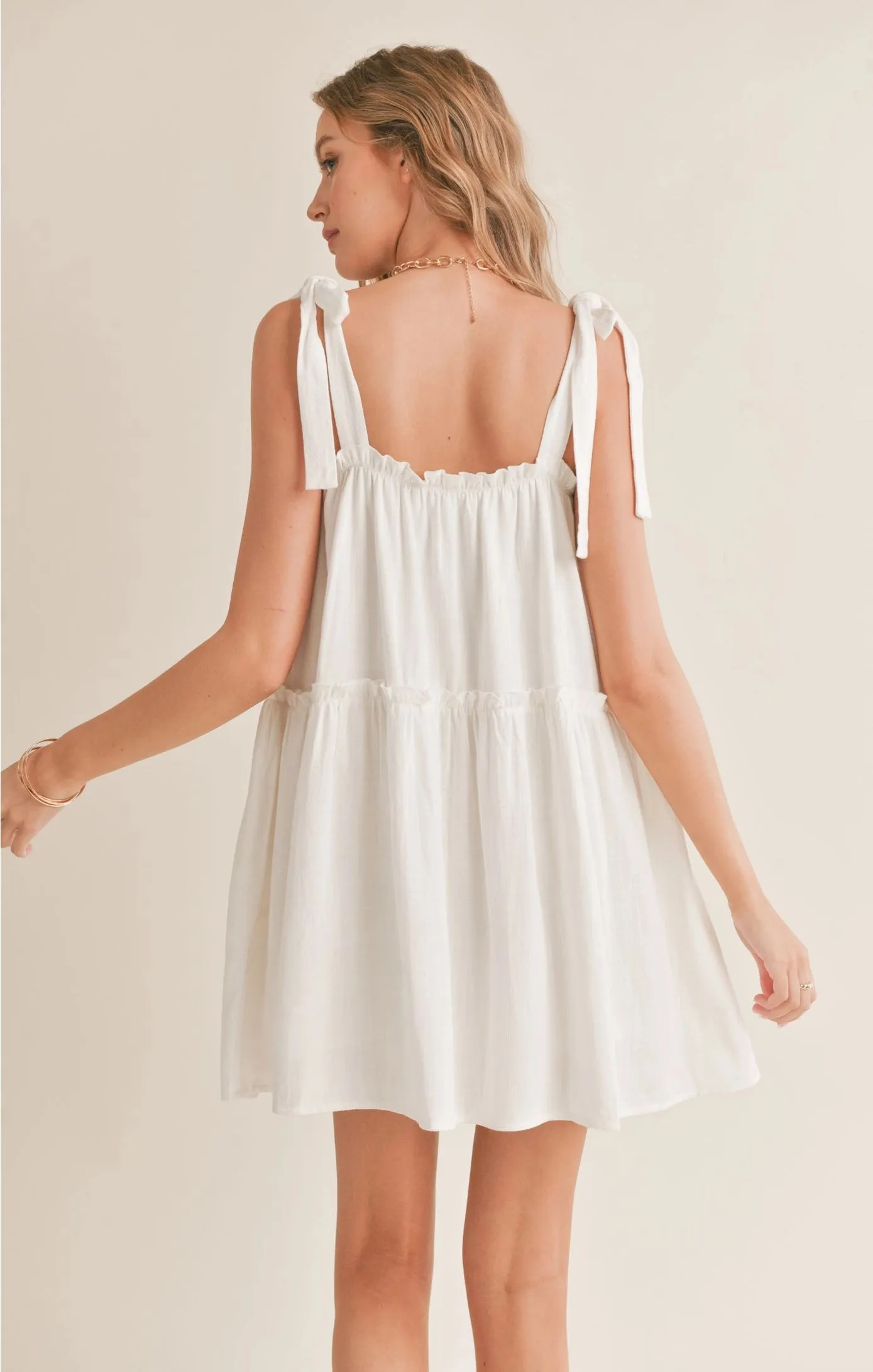 Sadie & Sage Sugarloaf Tiered Dress w/ Tie Straps