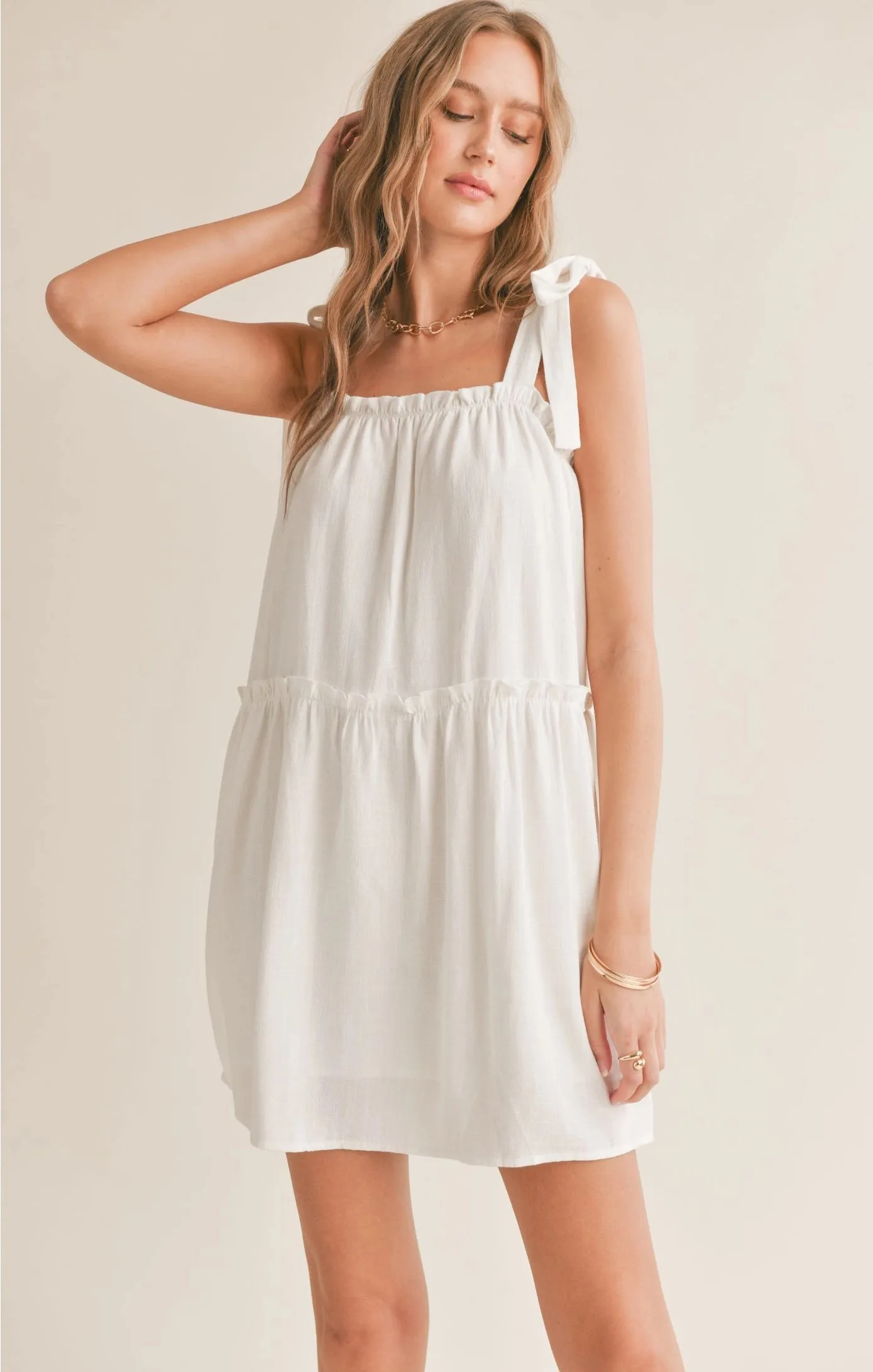 Sadie & Sage Sugarloaf Tiered Dress w/ Tie Straps